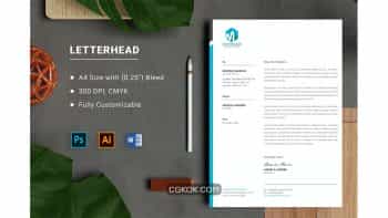 دانلود قالب آماده ورد سربرگ Letterhead Word Template