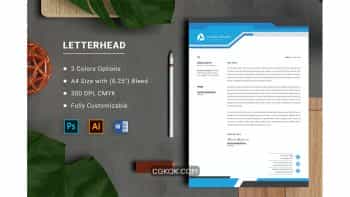 دانلود قالب آماده ورد سربرگ Letterhead Word Template 2
