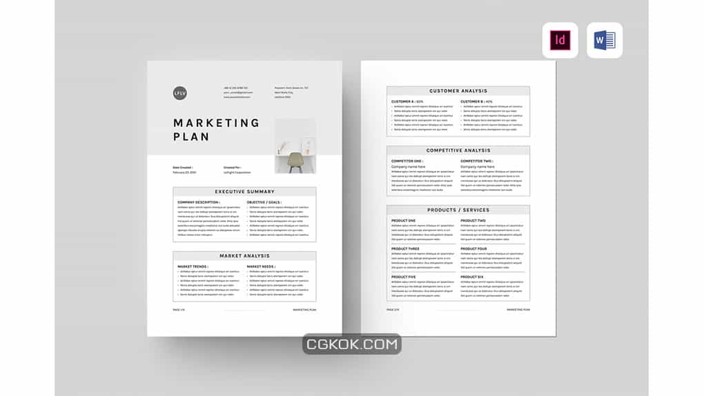 دانلود قالب آماده ورد برنامه بازاریابی Marketing Plan | MS Word & Indesign