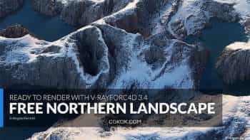 دانلود صحنه آماده لنداسکیپ شمالی برای سینمافوردی Northern Landscape