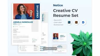 دانلود قالب آماده ورد کارت ویزیت و رزومه Netice – Professional Creative CV Resume Set