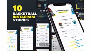 دانلود طرح لایه باز استوری اینستاگرام بسکتبال Basketball Instagram Stories
