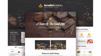 دانلود قالب لایه باز نانوایی Amalie’s Bakery – Onepage PSD Template