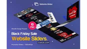 دانلود قالب لایه باز وب سایت جمعه سیاه Black Friday Website Slider – 10PSD