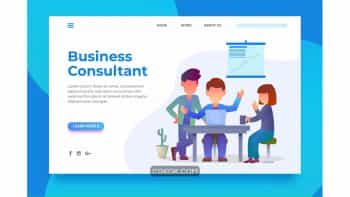 دانلود طرح وکتور لندینگ پیج مشاور کسب و کار Business Consultant – Landing Page