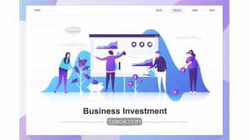 دانلود تصاویر وکتور سرمایه گذاری تجاری Business Investment Flat Concept