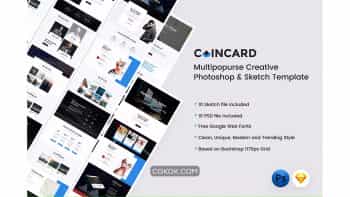 دانلود قالب لایه باز چند منظوره CoinCard – Creative Multipurpose Template