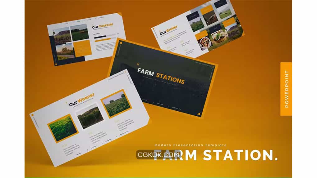 دانلود قالب پاورپوینت مزرعه Farm Stations – Powerpoint Template