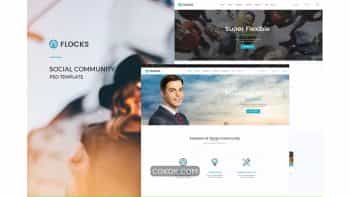 دانلود قالب لایه باز گروه اجتماعی Flocks – Social Community PSD Template