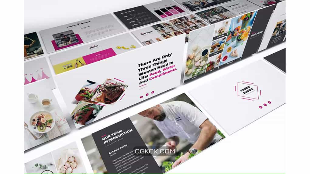 دانلود قالب پاورپوینت غذا Foodie Duddie Powerpoint Template