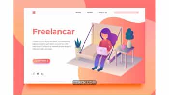 دانلود طرح وکتور لندینگ پیج Freelancar – Landing Page