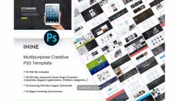دانلود قالب لایه باز چند منظوره خلاقانه iNine – Creative MultiPurpose PSD Template