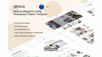 دانلود قالب لایه باز وبلاگ و مجله مینیمال JOSSUA – Minimal Blog & Magazine Template