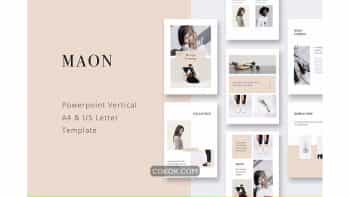 دانلود قالب پاورپوینت MAON – Vertical Powerpoint A4 + US Letter Template