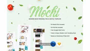 دانلود قالب لایه باز وبلاگ شخصی Mochi – Personal Blog PSD & Sketch Template