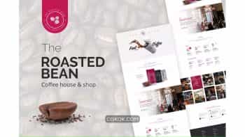دانلود قالب لایه باز کافی شاپ Roasted Bean – Creative & Coffee Shop PSD Template