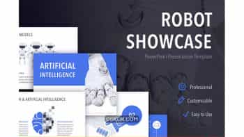 دانلود قالب پاورپوینت Robot Showcase PowerPoint Template