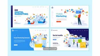 دانلود وکتور طراحی وب سایت Set of Web Design Templates