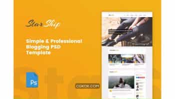 دانلود قالب لایه باز وبلاگ نویسی ساده StarShip – Simple Blogging PSD Template