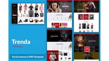 دانلود قالب لایه باز تجارت الکترونیک Trenda – Multi Concept eCommerce PSD Template