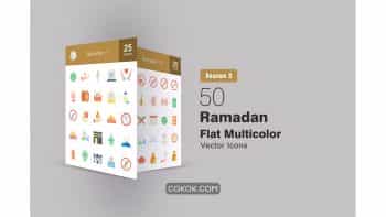 دانلود آیکون فلت رنگی رمضان Ramadan Flat Multicolor Icons
