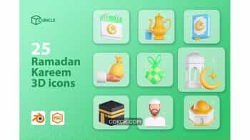 دانلود آیکون رمضان کریم Cubicle – Ramadan Kareem 3D Icons