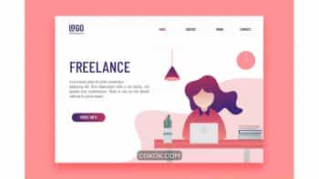 دانلود طرح وکتور لندینگ پیج فریلنسر Freelance
