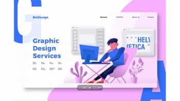 دانلود طرح وکتور لندینگ پیج و بنر طراحی گرافیکی Graphic Design – Banner & Landing Page