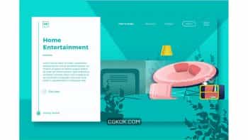 دانلود طرح وکتور لندینگ پیج و بنر سرگرمی خانگی Home Enterteinment – Banner & Landing Page