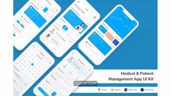 دانلود رابط کاربری اپلیکیشن مدیریت پزشکی و بیمار Medical & Patient Management App UI Kit