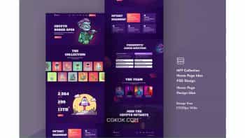 دانلود طرح لایه باز صفحه اصلی NFT Collection Home Page Idea PSD Design