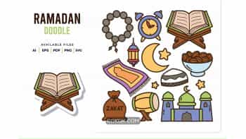 دانلود وکتور رمضان Ramadan Doodle