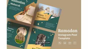 دانلود طرح لایه باز پست اینستاگرام رمضان Ramadan Instagram Post