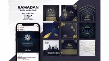 دانلود وکتور پست شبکه اجتماعی با موضوع رمضان Ramadan Social Media Post Template