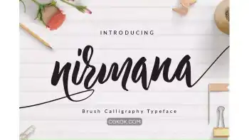 دانلود فونت انگلیسی Nirmana Brush Font Wedding