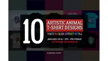 دانلود طرح وکتور تیشرت Artistic Animal T-shirt Designs