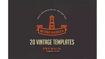 دانلود طرح لایه باز لوگو و برچسب قدیمی Vintage Logos & Badges