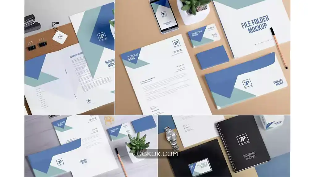 دانلود موکاپ ست اداری Stationery Mockup Scenes