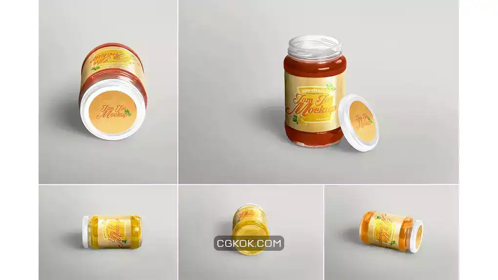 دانلود موکاپ شیشه مربا Jam Jar Mockups