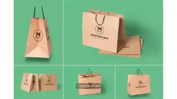 دانلود موکاپ ساک خرید کاغذی Paper Shopping Bag Mockups