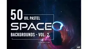 دانلود بک گراند فضایی پاستلی روغنی Oil Pastel Space Backgrounds – Vol. 2