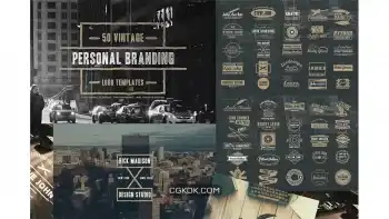 دانلود طرح لایه باز لوگو شخصی قدیمی Vintage Personal Logo Branding