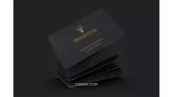 دانلود موکاپ کارت ویزیت مشکی 85×55 Black Business Card Mockups