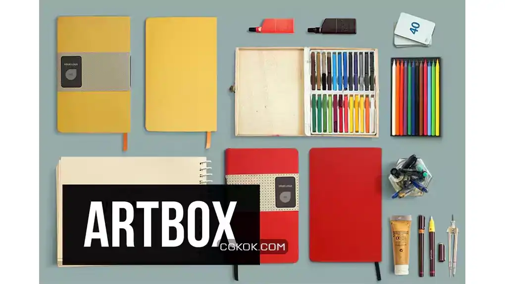 دانلود موکاپ جعبه هنری ArtBox – Artistic Mockup Kit