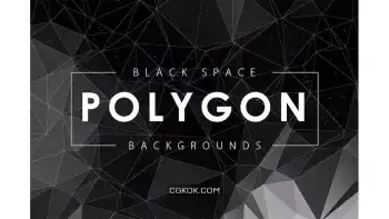 دانلود بک گراند چند ضلعی مشکی Black Space Polygon Backgrounds