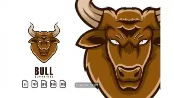 دانلود وکتور لوگو گاو نر Bull Mascot Logo