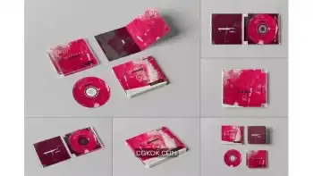 دانلود موکاپ کاور سی دی CD Pack Mock-up 3
