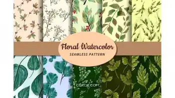 دانلود پترن گلدار آبرنگی Floral Watercolor Seamless Pattern