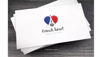 دانلود وکتور لوگو نامه French Heart Letter A Logo Template