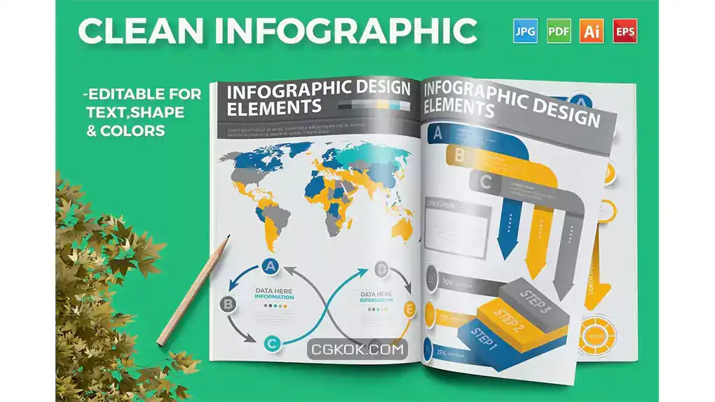 دانلود وکتور عناصر اینفوگرافیک Infographic Elements